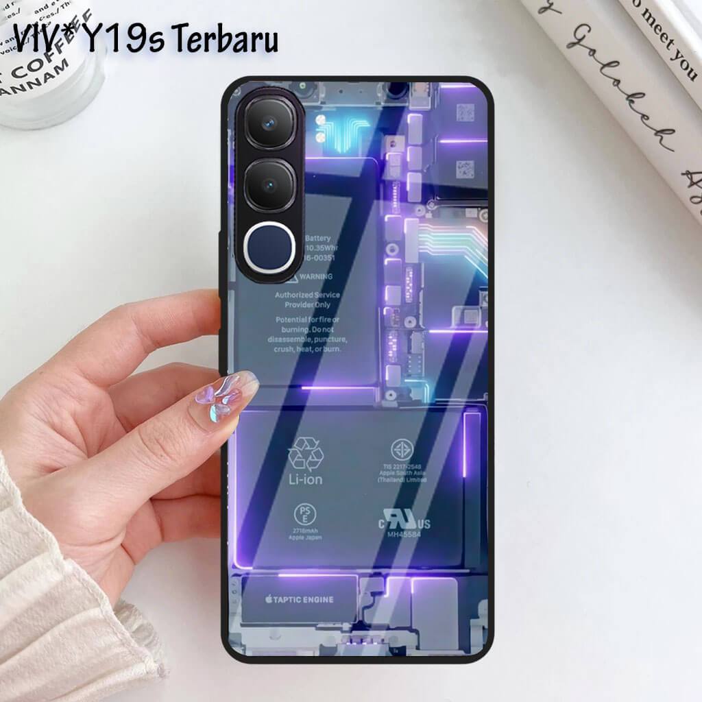 (KF-20) Softcase Glass Kaca VIVO Y19S TERBARU 2024 - VIVO Y19S TERBARU 2024 Case Hp Terbaru Anti Air