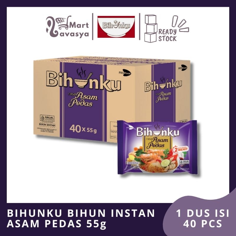 

BIHUNKU BIHUN INSTAN ASAM PEDAS 55g - 1 DUS ISI 40 PCS - KOTA BANDUNG - LAVASYA MART