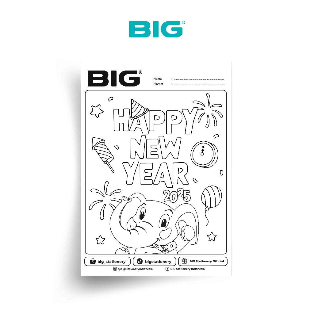 

BIG Hadiah Kertas Gambar Christmas and New Year Series Hadiah Pembelian Pensil Warna Seri 18 dan 24 Warna