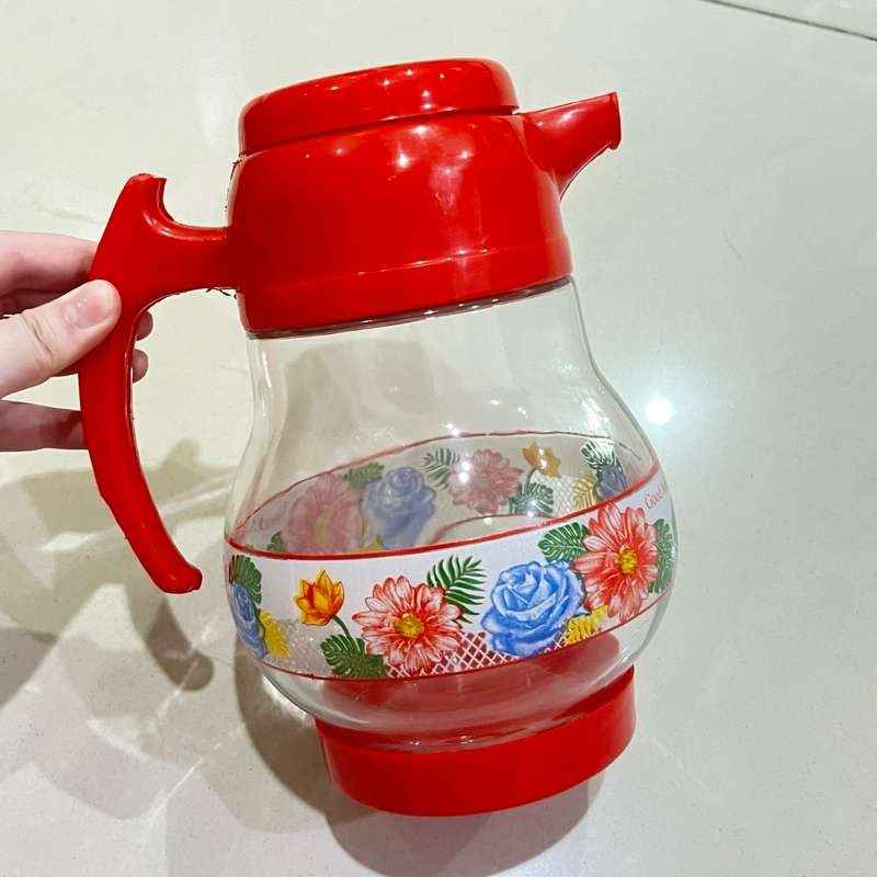 Eskan Teko Pitcher Kaca Motif Bunga Ukuran 1,5 Liter