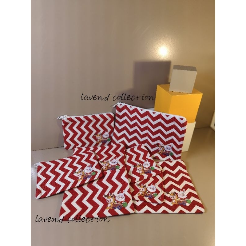 

Pouch natal dompet, kotak pensil, kosmetik labubu souvenir natal christmas