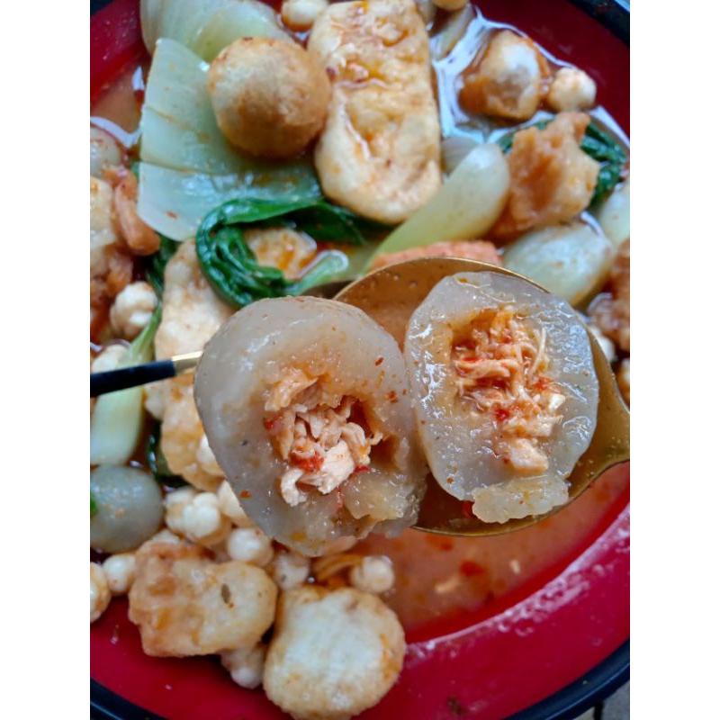 

Baso aci ayam suwir, baso aci murah, baso aci Chili oil