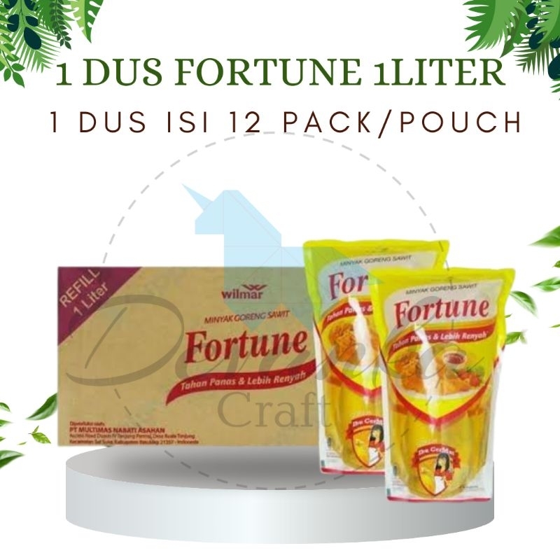 

1 Karton Minyak Goreng Fortune 1 Liter Kemasan Pouch isi 12 Pack /Pouch
