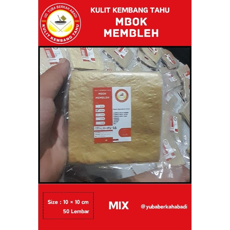 

Kulit kembang tahu 10 × 10 cm @ 50 Lmbr MUI Halal
