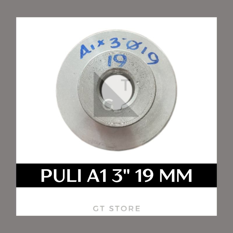 Puli Pully Pulley Aluminium Dinamo Mesin Kompresor A1 3 Inch As 19 mm