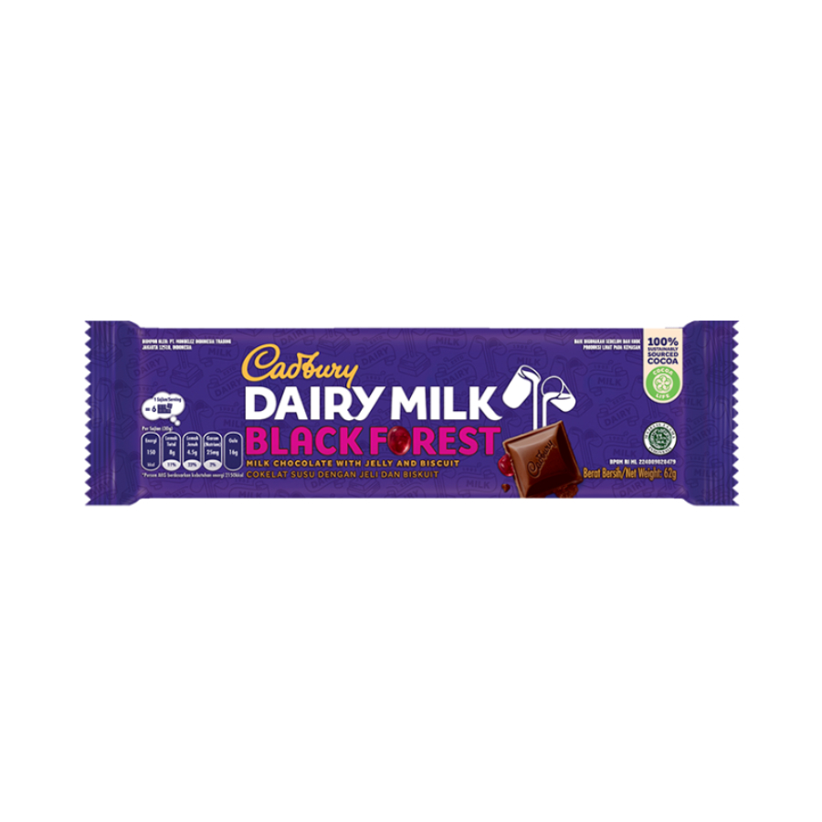 

Cadbury Dairy Milk Black Forest/Coklat/Cokelat 62gram