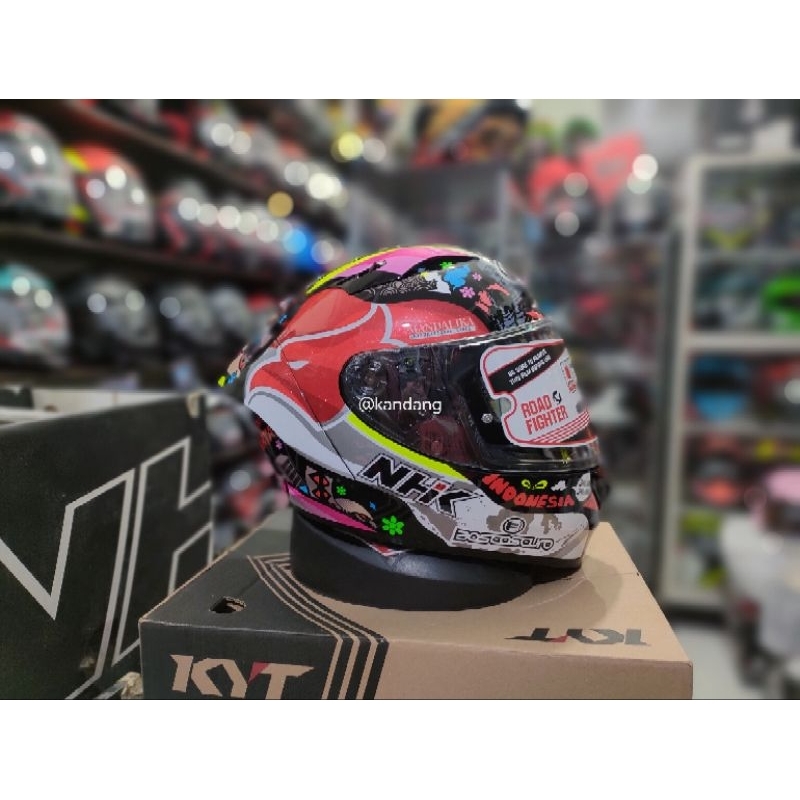 NHK GP R TECK STREET ALONSO SERI 11 MANDALIKA EDISI  BLACK HELM FULL FACE