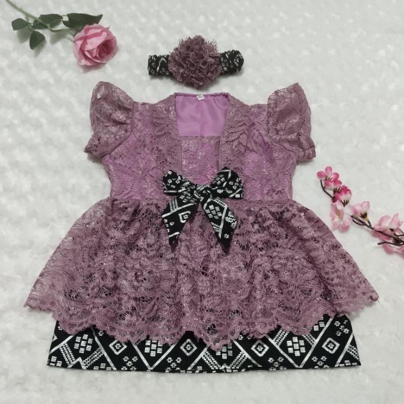 KEBAYA BAYI / KEBAYA ANAK PEREMPUAN / SETELAN BAJU KEBAYA BAYI ungu taro