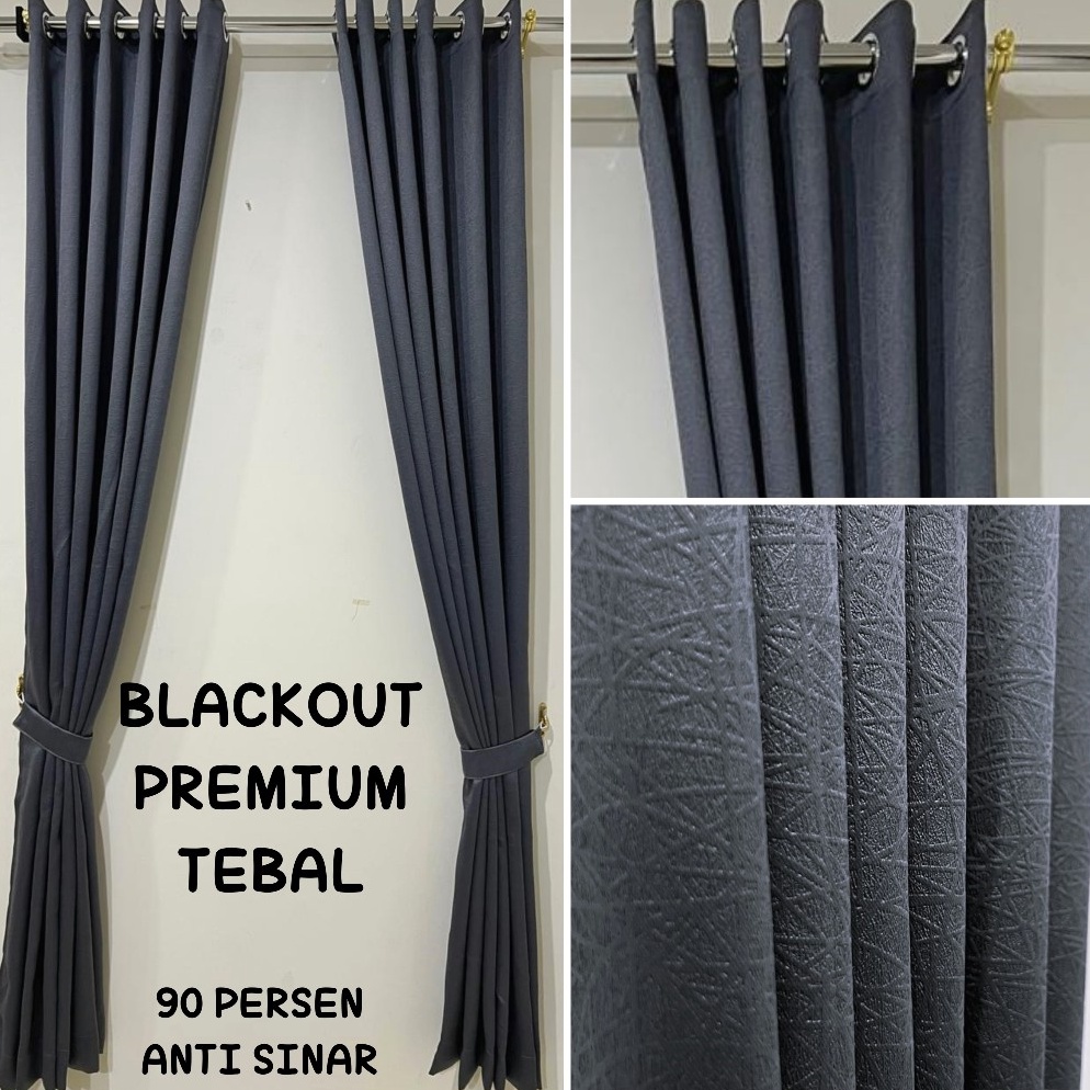 Promo Keren KONG GORDEN BLACKOUT EMBOS MINIMALIS MOTIF SERAT KAYU ELEGAN PREMIUM 3 UKURAN TINGGI GOR