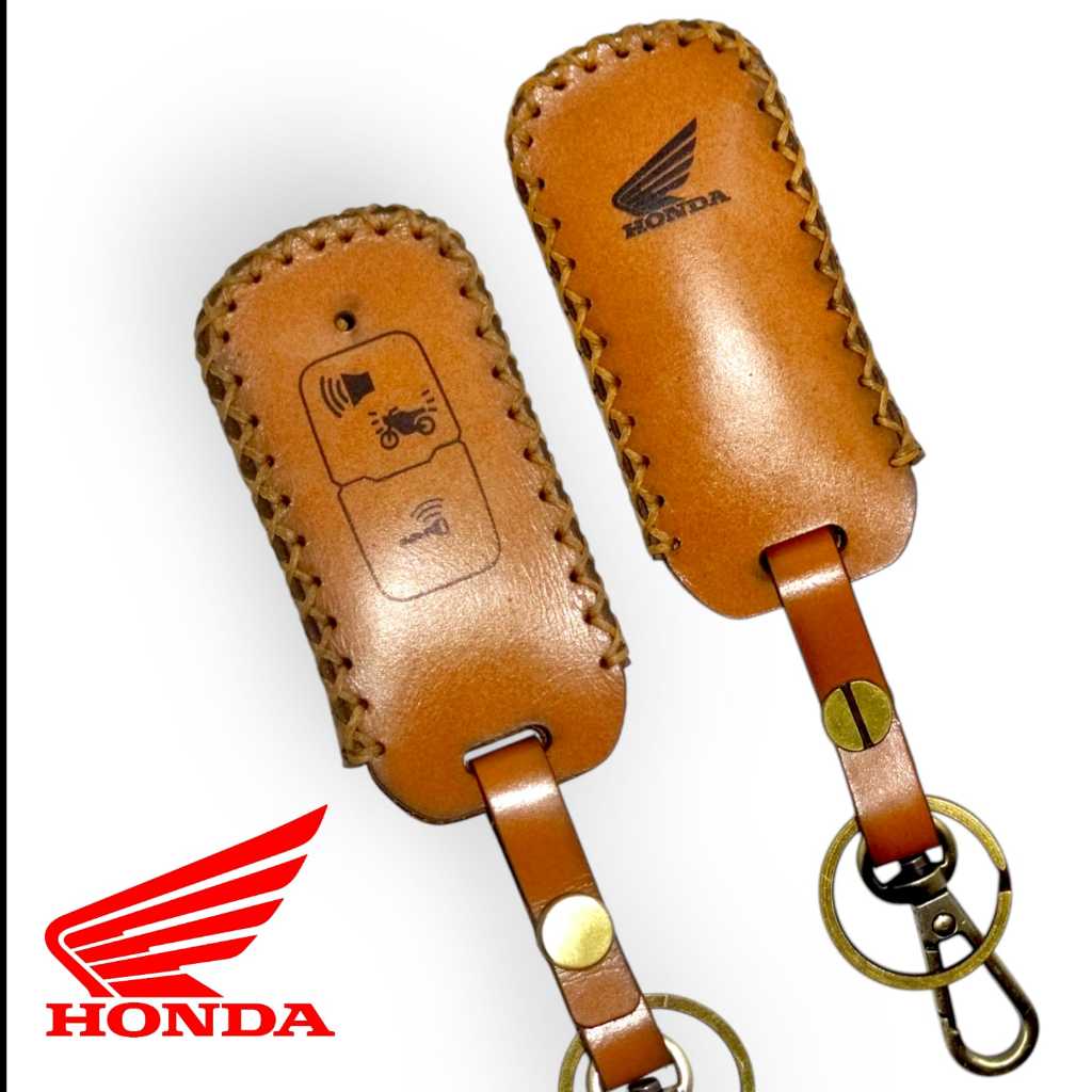 Leather Case Honda PCX 160 Vario Motor Listrik CUV E Custom Logo Cover Kunci Remote Kulit Asli