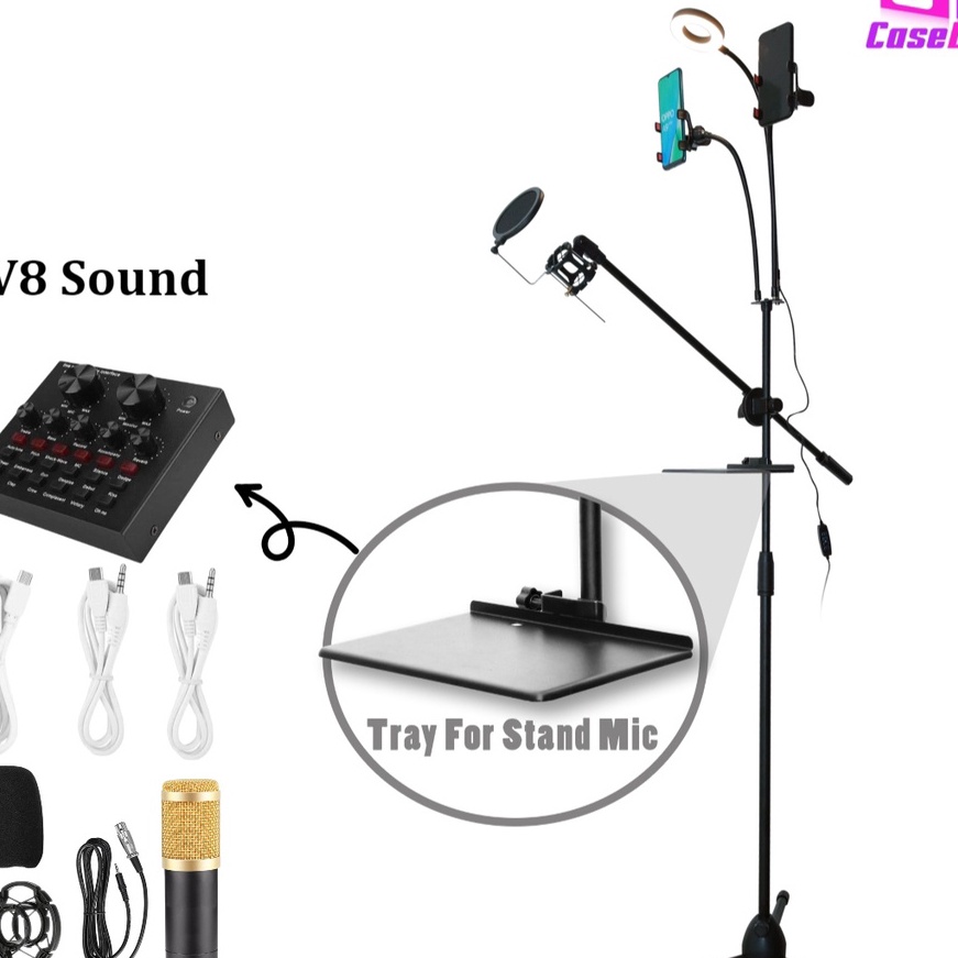 FG2 Stand Microphone Condenser Degree 36 Stand Mic Panggung Berdiri Microphone Dengan Holder Tripod 