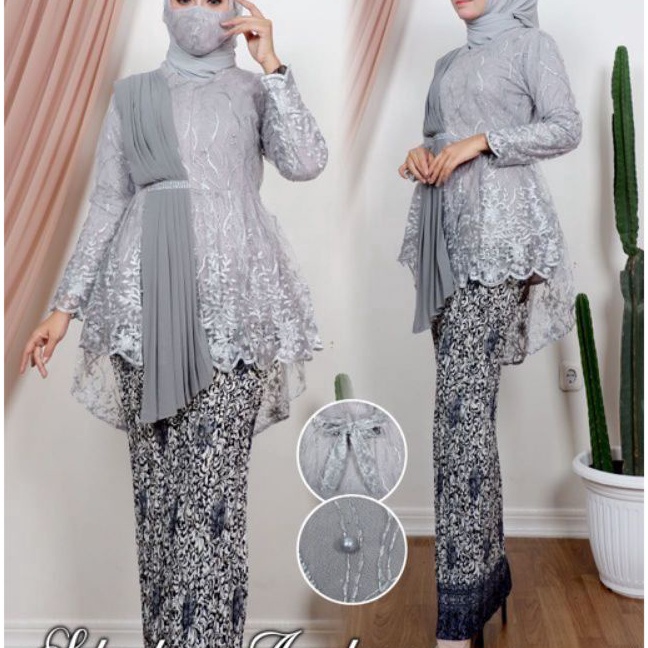 KI3 EB stelan kebaya selendang modern atasan selendang modern kebaya modern kebaya wisuda kebaya keb