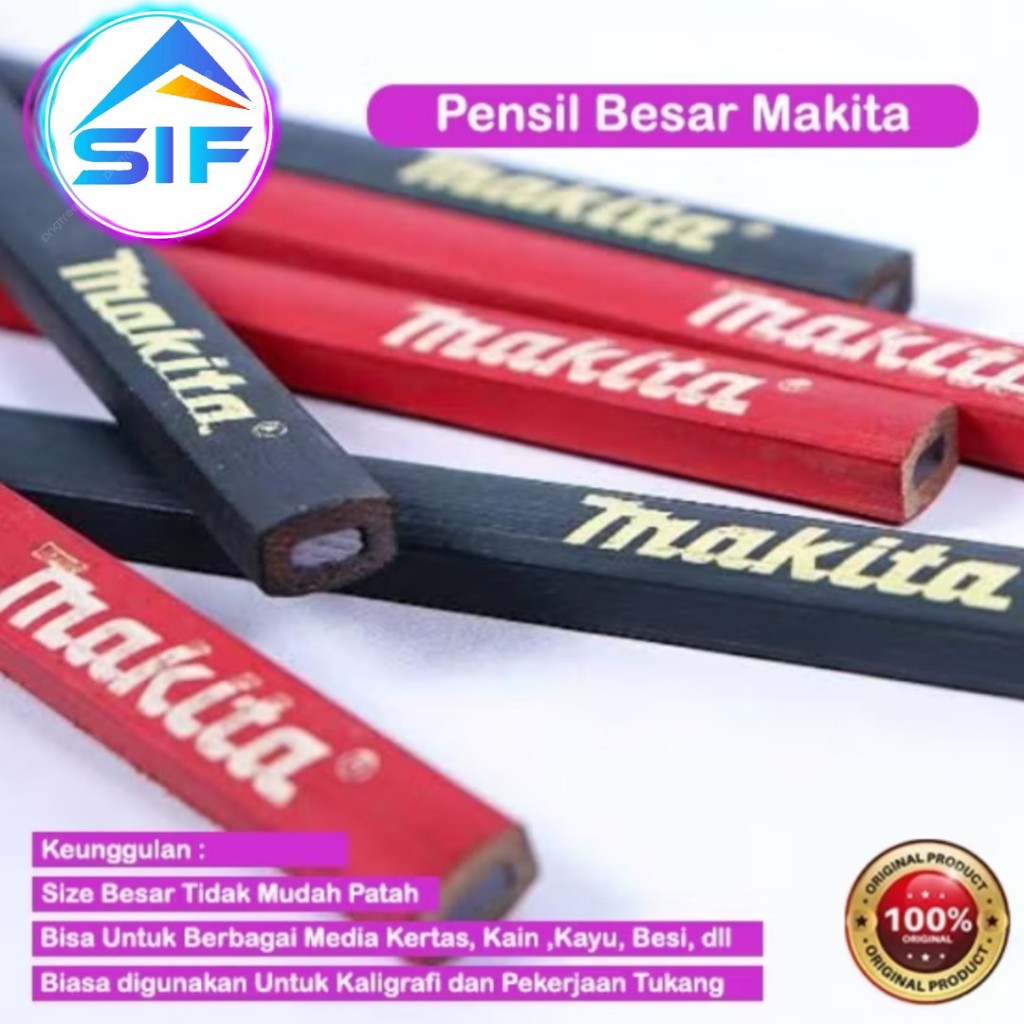 

Pensil Besar HB Makita Untuk Kerja Tukang Kayu / Pensil Gambar Kaligrafi Lukis