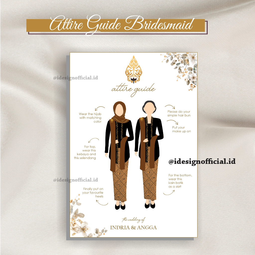 Attire Guide Bridesmaid Gambar 2 orang
