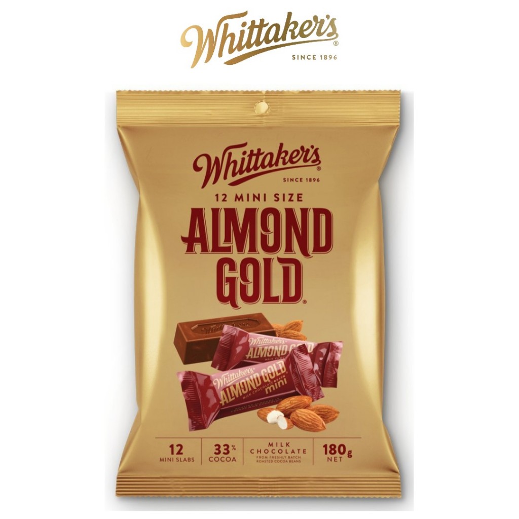 

WHITTAKERS MINI SIZE ALMOND GOLD SLAB 180gr WHITTAKER'S Original Chocolate coklat