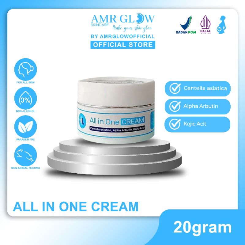 AMR GLOW - NEW.!! All in One Cream Amr Glow Skincare 20gram x 1pc