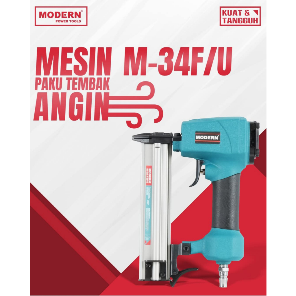 Mesin Paku tembak Angin Modern M34FU / Air Nailer paku lurus F dan U paku tembak kompresor
