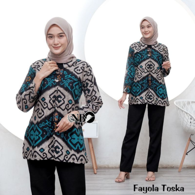 opnasel kancing depan fayola atasan batik wanita batik kerja batik couple batik seragaman