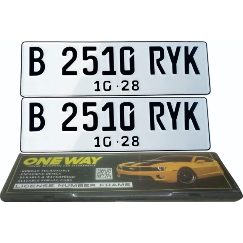 kotak plat nomor mobil sama plat nomor mobil pengganti font Baru sama font Standar