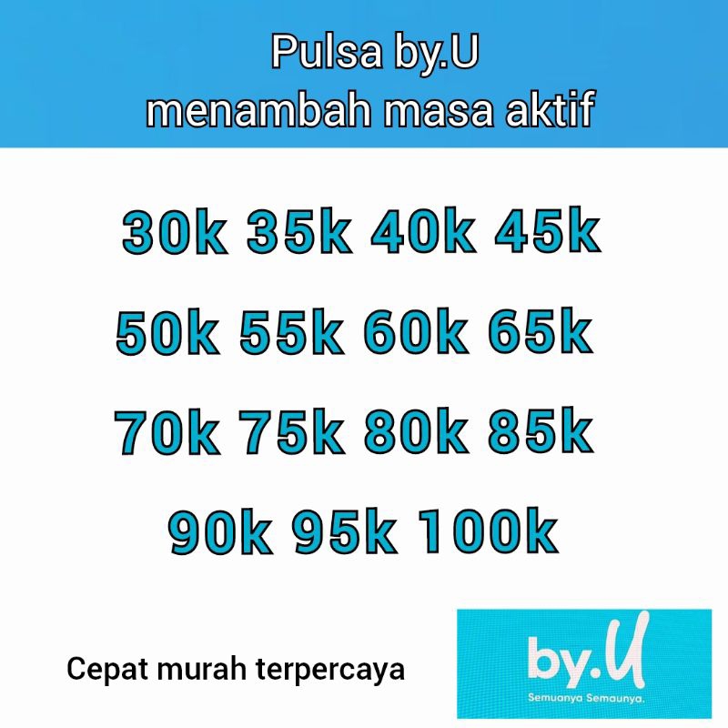 pulsa by.u murah menambah masa aktif 25k 30k 35k 40k 50k 55k 60k 65k 70k 75k 80k 85k 90k 95k 100k