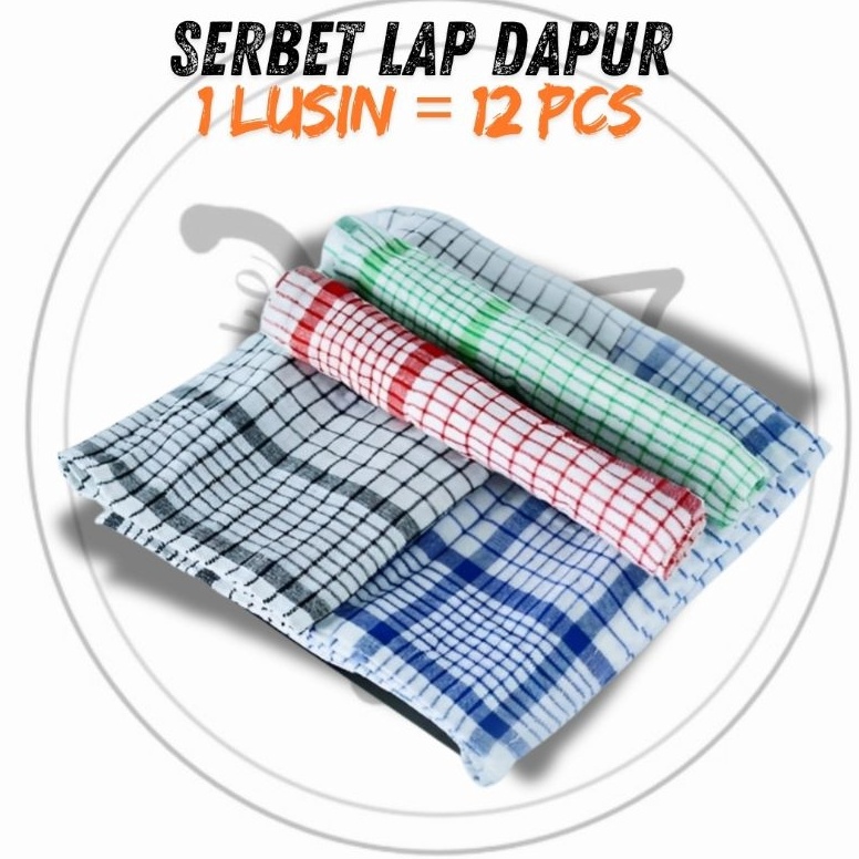 High Quality 1 LUSIN SERBET KAIN LAP PIRING MURAH LAP TANGAN ISI 1LUSIN 12PC SATU LUSIN SERBET WARNA