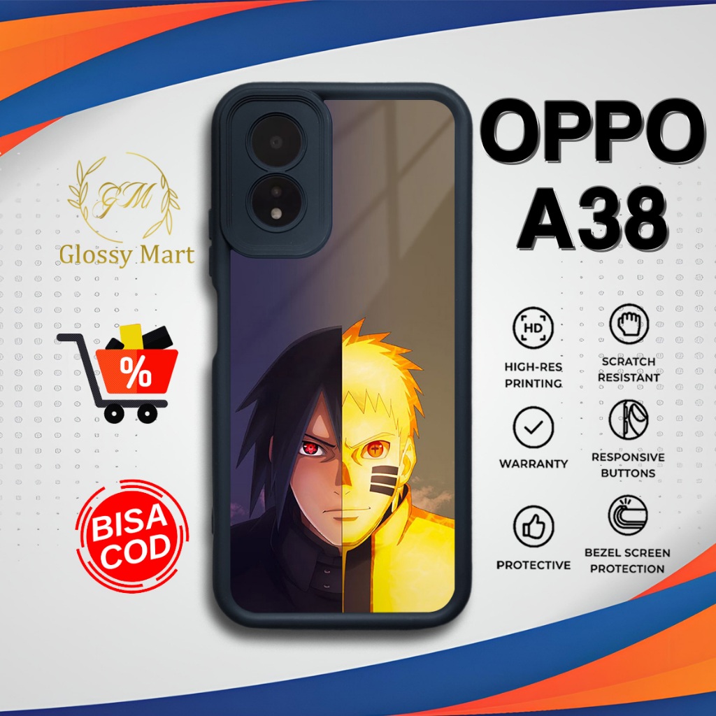 GlossyMart88 Case Oppo A38 Terbaru [Baruto] Casing Oppo A38 Hardcase Softcase Premium Glossy
