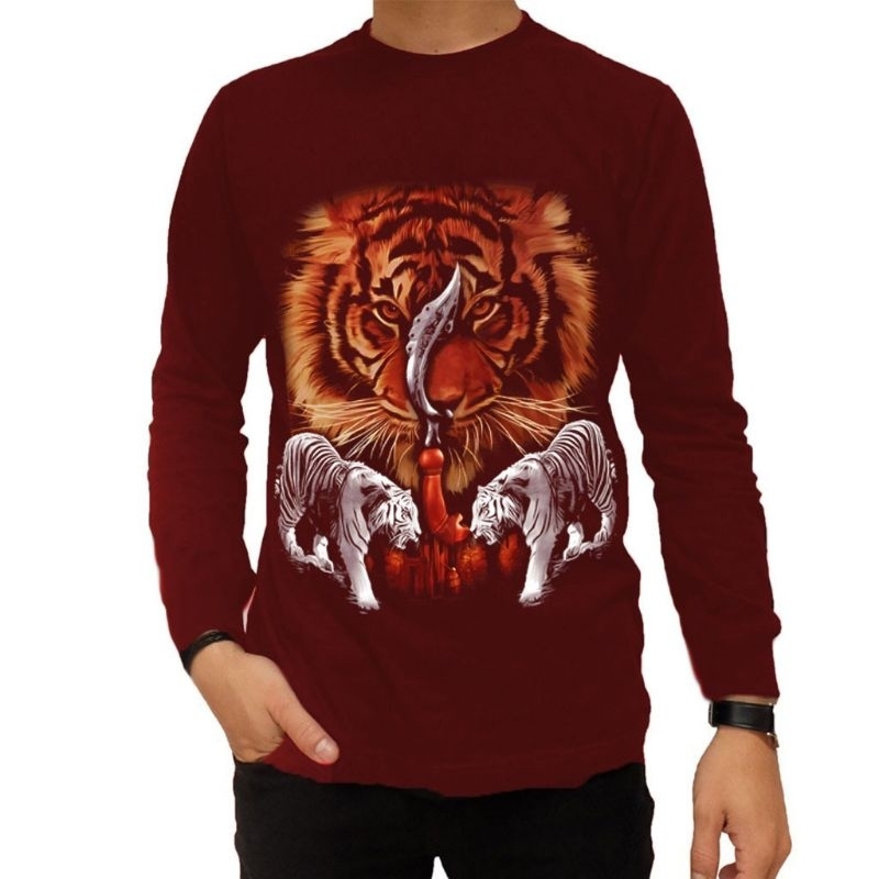 Kaos Distro Pria Lengan Panjang Kujang Harimau Sunda Keren Terbaru Baju Pria Kekinian Termurah Terla