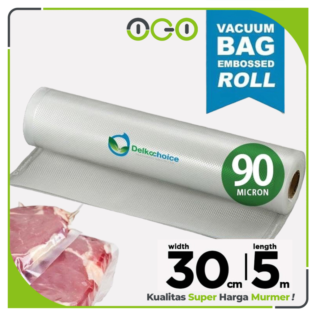 Vacuum EMBOSSED ROLL 30cm x 5 meter BENING  Plastik Vakum Makanan Vacum Bag Sealer  - Delkochoice
