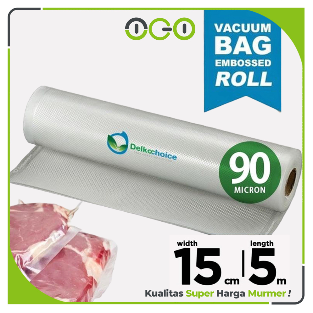 Vacuum EMBOSSED ROLL 15cm x 5 meter BENING  Plastik Vakum Makanan Vacum Bag Sealer  - Delkochoice