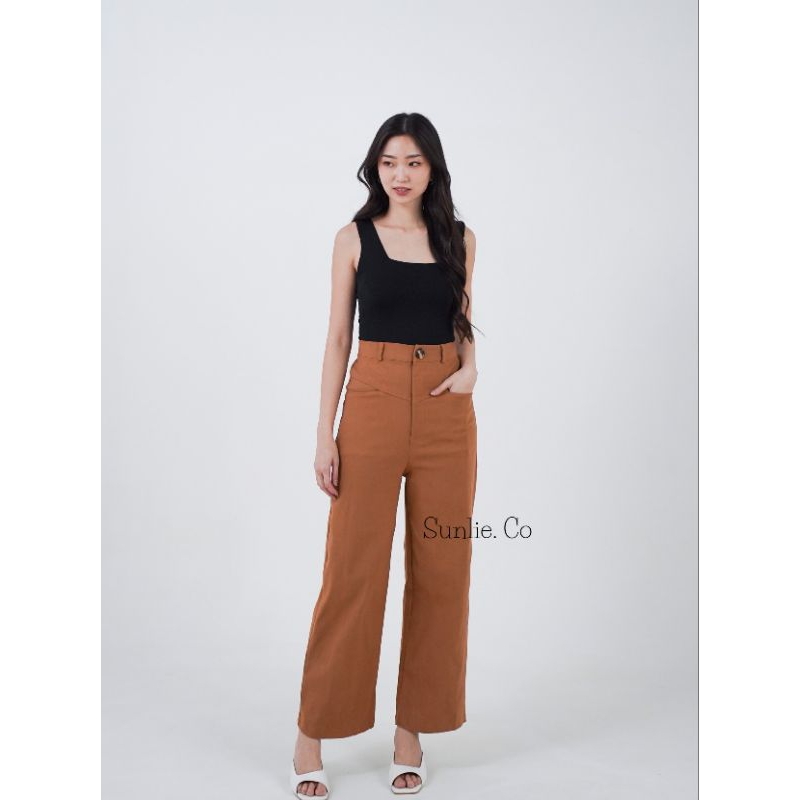 Celana culotte Import cotton twill stretch wanita| kulot wanita | celana kulot wanita