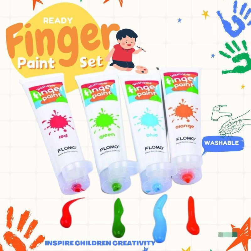 

Finger Paint Color Set Washable Cat Lukis Flomo