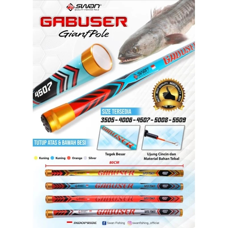 Joran Pancing Tegek/Joran Pancing Pool SWAN GABUSER RUAS PANJANG (Kaku)