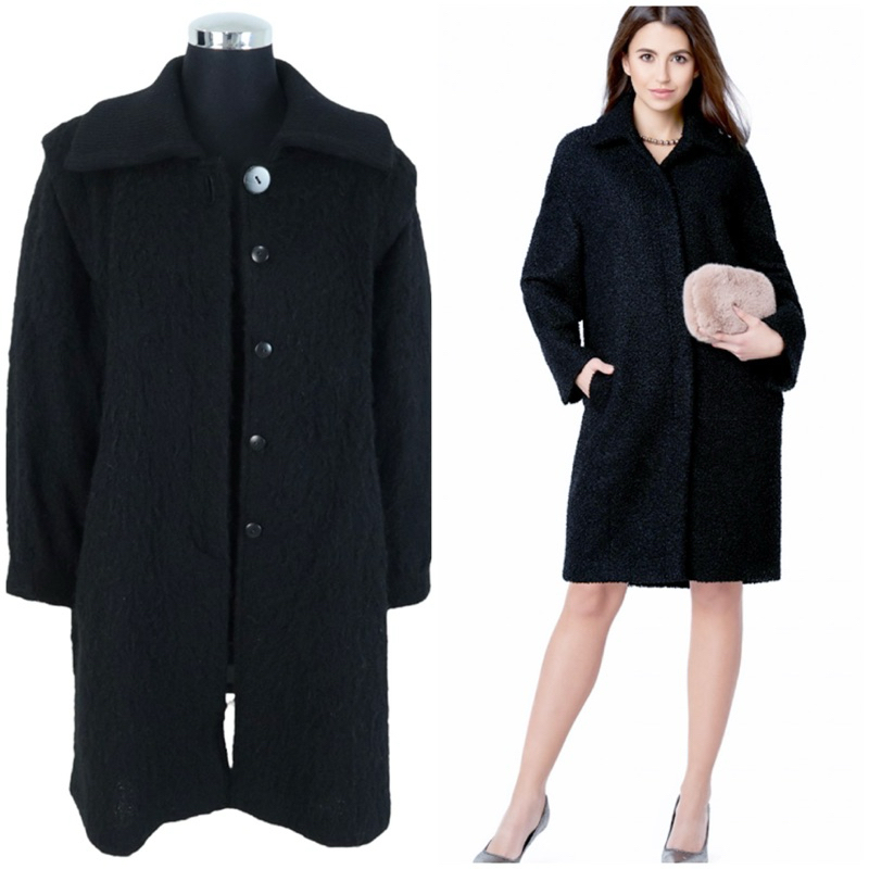 Women premium coat in black brand K saison made in japan