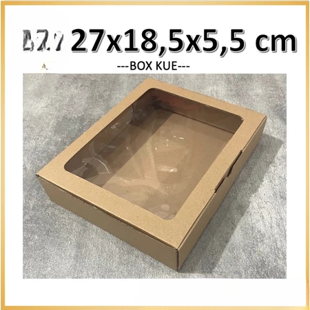 

2 Pcs Box Packaging Mika Tarnsparan Hampers Kue Brownies Ukuran 27 x 18.5 x 5.5cm