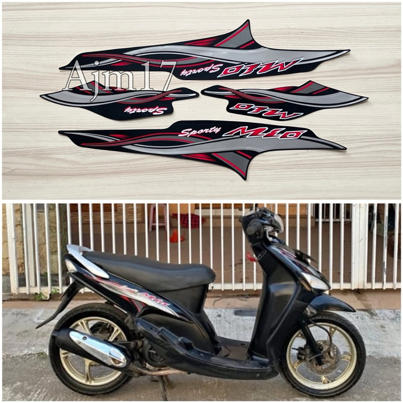 STIKER STRIPING MOTOR MIO 2005 SPORTY HITAM