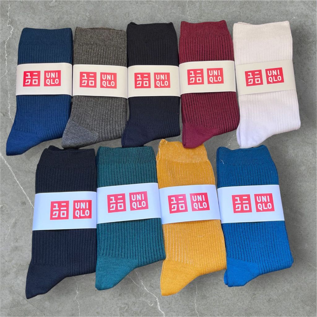 Kaos Kaki Uniqlo Premium Socks Tebal Polos Basic Kasual Formal Pria Wanita All Size
