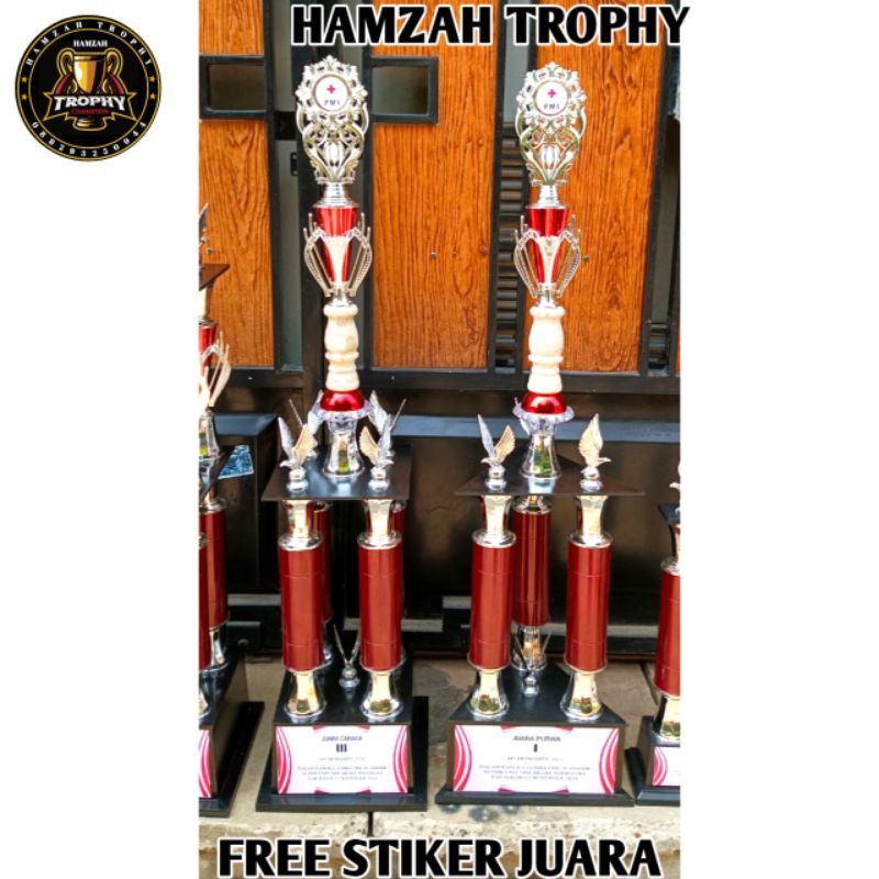 trophy piala 1 set kaki 4,3 silver 110cm,110cm