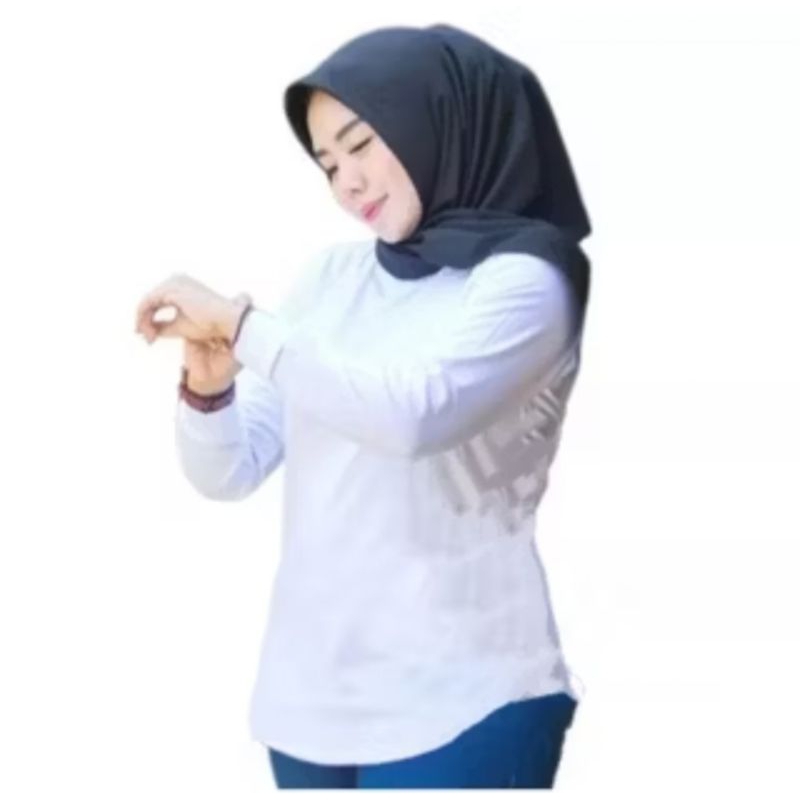 Koas lengan panjang wanit kaos wanita kaos oval kaos polos kaos santai baju wanita baju wanita lenga