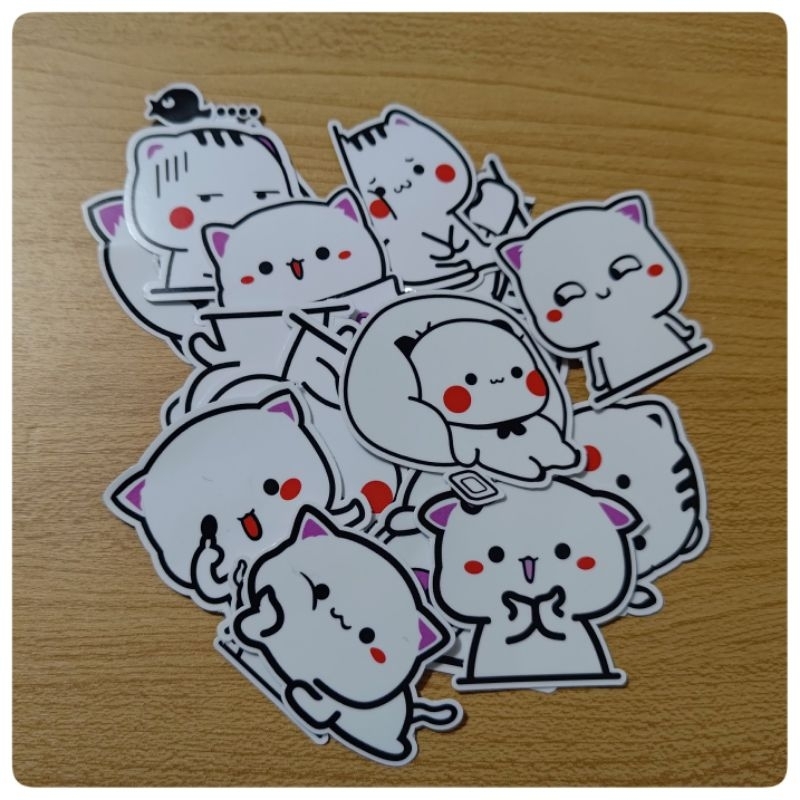 

21-24pcs sticker lucu emoji,polo,sticker polo, sticker mochi