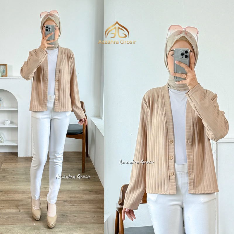STOK TIPIS AM- Nesta Cardigan Crop Wanita Knit Premium Outer Top Knitwear