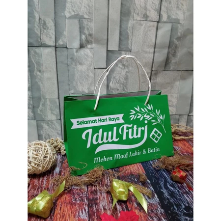 

10 Pcs Paperbag Packaging Kue Nastar Idul Fitri Hampers Lebaran Ukuran 24 x 13 x 15cm