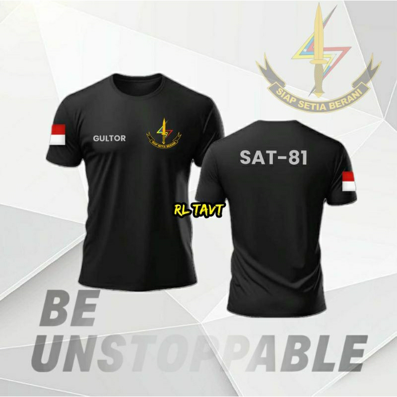 Kaos Gultor Sat 81 Hijau Dan Hitam