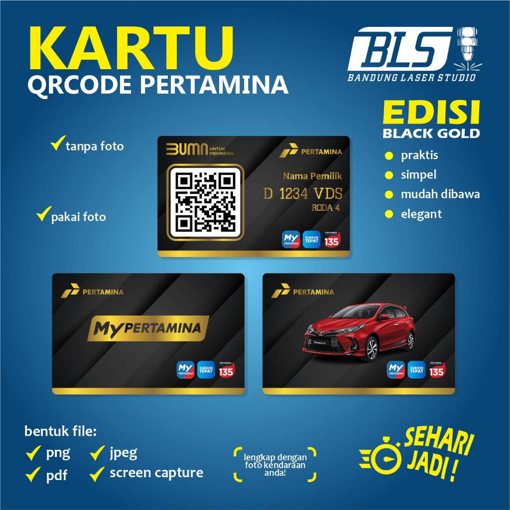 KARTU MY PERTAMINA EDISI BLACK CARD QRBARCODE CARD (TERLARIS) PINK CARD / Custom Foto / Gambar Mobil