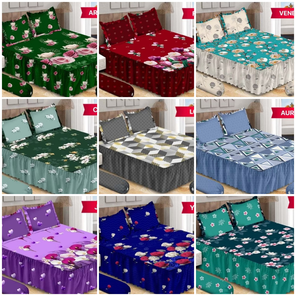 RVC75 - BONITA Sprei Rumbai King B4 Tinggi 20cm uk 180x200x20 Kasur no 1 Seprai Katun Motif