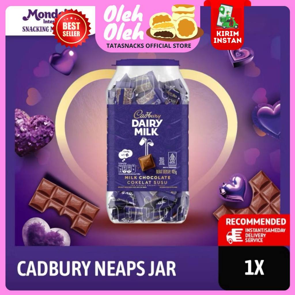 

Cadbury Dairy Milk Cokelat Neaps Jar / Coklat Cadburry Dairy Milk Toples