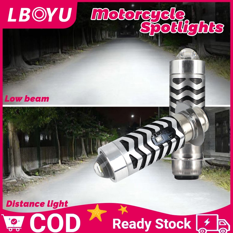 Lampu LED Depan Motor H6 Laser Hi Low AC DC Double Lampu 2 Warna Putih Kuning &  Putih Putih