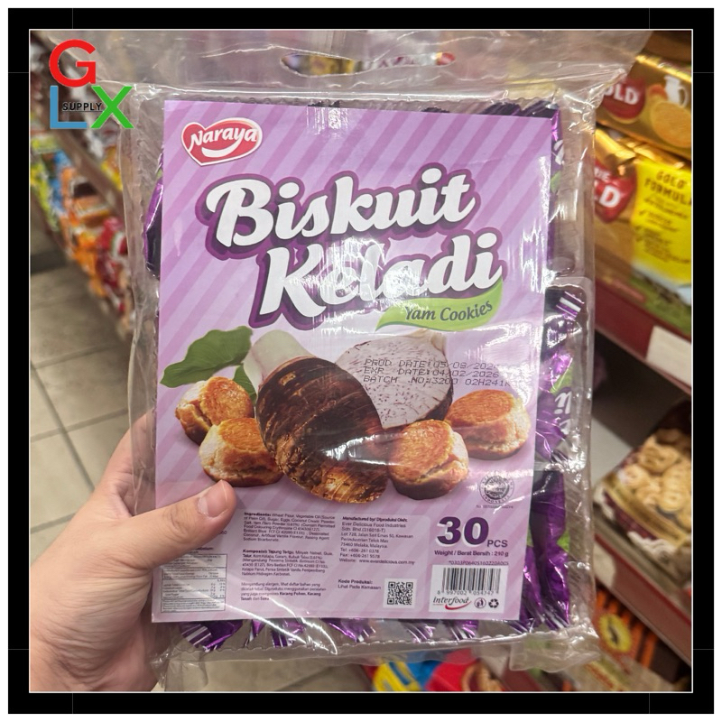

GLX SUPPLY | NARAYA BISKUIT KELADI YAM COOKIES ISI 30pcs