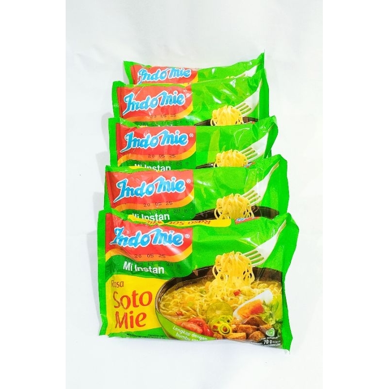 

PAKET HEMAT isi 5 PCS Mie Instan INDOMIE rasa SOTO [70 gr]