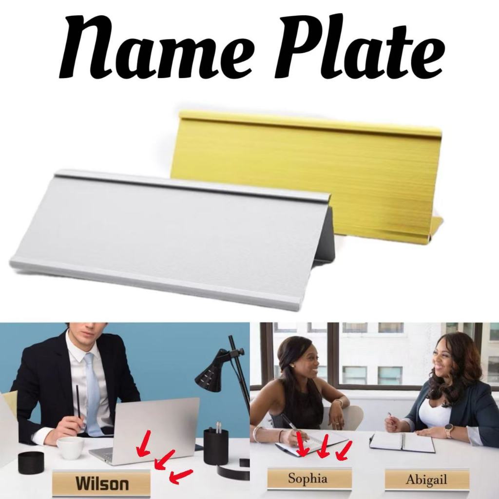 Papan Nama Meja Kantor Aluminium Desk  Sign Holder Name Plate Holder  Papan Nama Di Meja Akrilik Mej