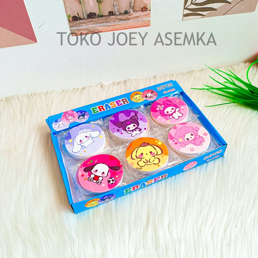 

PENGHAPUS SANRIO BULAT KUROMI CINAMOROLL MELODY PURIN HELLO KITTY SETIP STIP HAPUSAN ERASER
